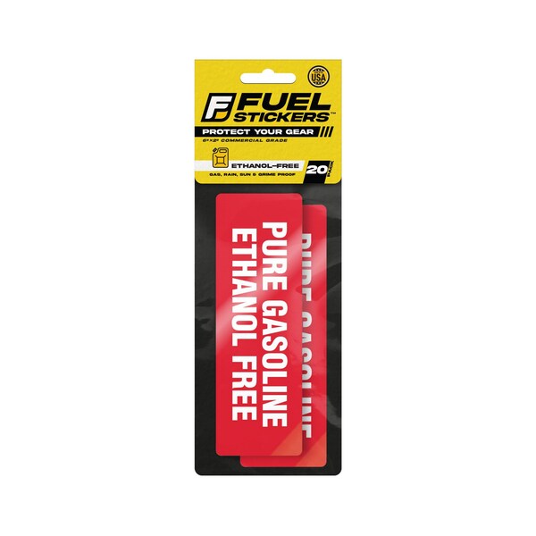 Fuel Stickers Ethanol Free Sticker, No Ethanol: Fuel Can & Outdoor Power Equipment, Hvy-Dty, 6''x2'', 20PK Z-262ETH-20PK - main